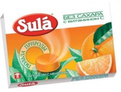 Леденцы 18 г Sula диабетические апельсин с ментолом