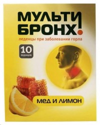 Леденцы Мульти-Бронх при заболевании горла 10 шт.